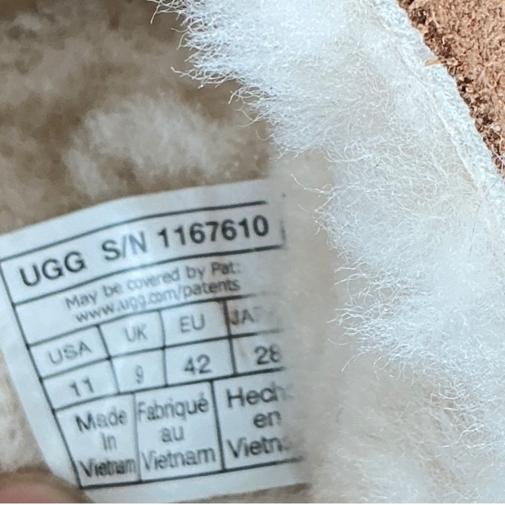 UGG Womens Size 11 Open Toe Chestnut Suede Sheepskin Slides Greenport Slippers - Picture 5 of 11